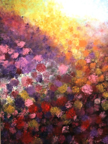 Painting titled "Sunset in a  Purple…" by Eliane Ellie, Original Artwork, Oil