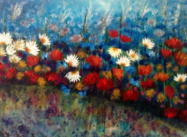 Painting titled "Spring Flowers in a…" by Eliane Ellie, Original Artwork, Oil