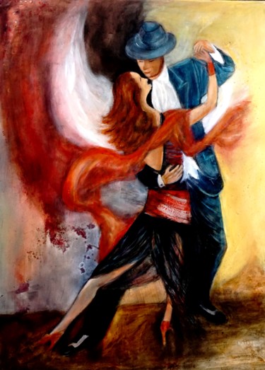 「les danseurs」というタイトルの絵画 Liberaによって, オリジナルのアートワーク, オイル