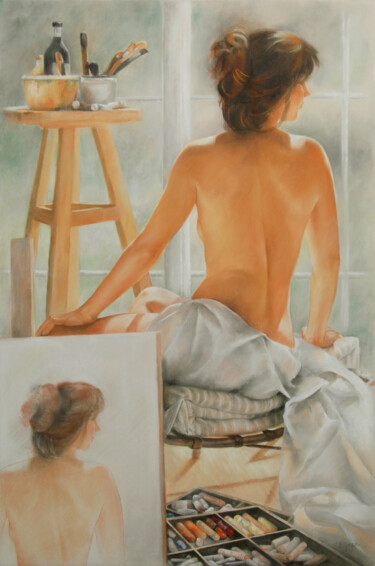 Painting titled "ELIANE MARQUE - L'e…" by Eliane Marque, Original Artwork, Pastel