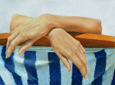 Картина под названием "ELIANE MARQUE - Ble…" - Eliane Marque, Подлинное произведение искусства, Пастель
