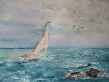 Painting titled "FORCE 1O - Aquarell…" by Eliane Morvan (CREADELI  "les petits bonheurs d'Eli"), Original Artwork, Watercolor