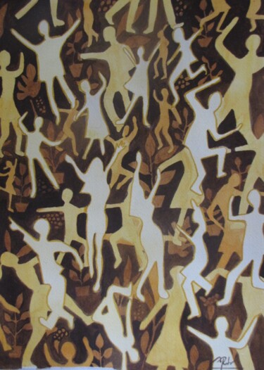 Ζωγραφική με τίτλο "Les jours heureux j…" από Eliane Robin, Αυθεντικά έργα τέχνης, Ακουαρέλα
