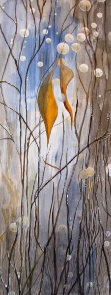 Peinture intitulée "Sous bois sur châss…" par Eliane Robin, Œuvre d'art originale, Aquarelle Monté sur Châssis en bois