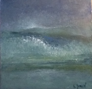 Painting titled "La mer qu'on voit d…" by Eliane Ypersiel, Original Artwork, Oil Mounted on Wood Stretcher frame