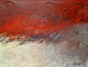 Painting titled "Envol" by Eliane Ypersiel, Original Artwork, Oil Mounted on Wood Stretcher frame