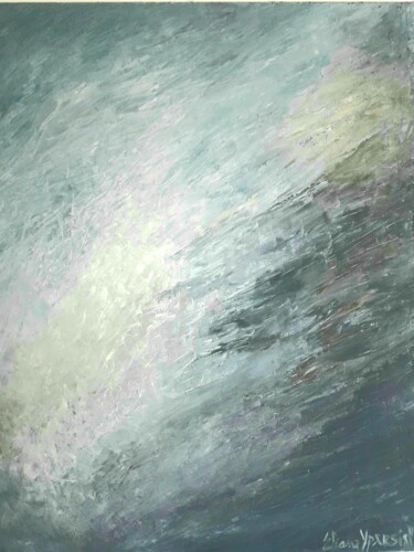 Картина под названием "Lumière hivernale" - Eliane Ypersiel, Подлинное произведение искусства, Масло Установлен на Деревянна…