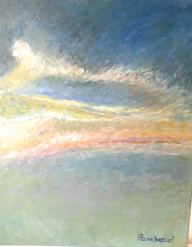Peinture intitulée "Ciel partagé" par Eliane Ypersiel, Œuvre d'art originale, Huile Monté sur Châssis en bois