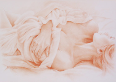 Dessin intitulée "Et le rêve..." par Eliane Marque, Œuvre d'art originale, Crayon Monté sur Carton