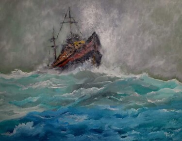 Painting titled "STORM" by Elias Karagiannis, Original Artwork, Acrylic