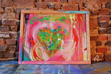 Painting titled "A heart live" by Elias Koslow (Causelove), Original Artwork, Acrylic
