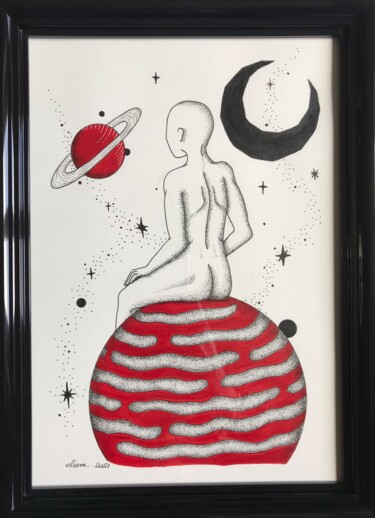 L’homme Dessin intitulée "L’homme" par Eliem, Œuvre d'art originale, Encre