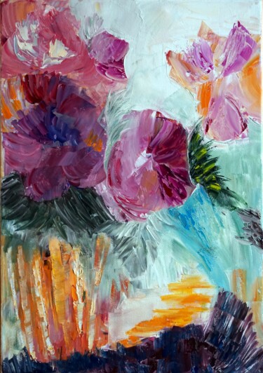 Pintura titulada "melodie-de-fleurs-I…" por Eliette Gaurin, Obra de arte original, Oleo