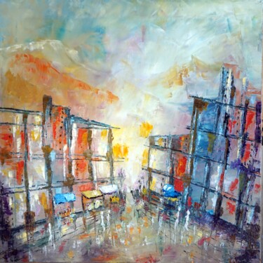 Painting titled "au-delà des apparen…" by Eliette Gaurin, Original Artwork, Oil