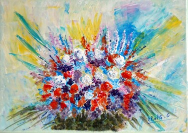 Painting titled "Bouquet du jardin" by Eliette Gaurin, Original Artwork, Acrylic