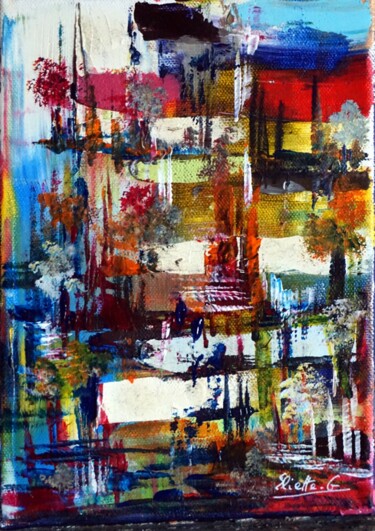 Peinture intitulée "Ecriture urbaine" par Eliette Gaurin, Œuvre d'art originale, Acrylique