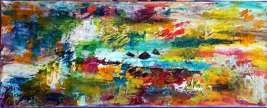 Painting titled "Un chant coloré" by Eliette Gaurin, Original Artwork, Acrylic