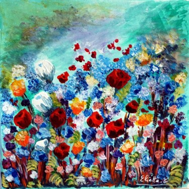 Pintura titulada "Fleurs de printemps" por Eliette Gaurin, Obra de arte original, Acrílico