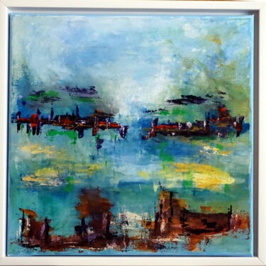 Painting titled "Eléments de vie" by Eliette Gaurin, Original Artwork, Acrylic Mounted on Wood Stretcher frame