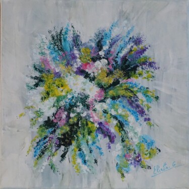 Painting titled "Douceur de fleurs" by Eliette Gaurin, Original Artwork, Acrylic