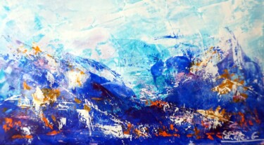 Malerei mit dem Titel "Estivale bleue 10" von Eliette Gaurin, Original-Kunstwerk, Acryl
