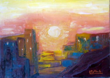 Painting titled "Matin ensoleillé" by Eliette Gaurin, Original Artwork, Oil