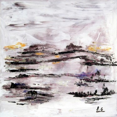 Painting titled "reve-hivernal" by Eliette Gaurin, Original Artwork, Oil