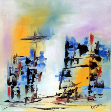 Peinture intitulée "Les tours du port" par Eliette Gaurin, Œuvre d'art originale, Huile Monté sur Châssis en bois