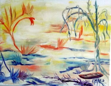 Painting titled "scaphos" by Eliette Gaurin, Original Artwork, Oil