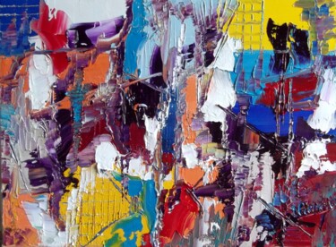 Pittura intitolato "sentiments-multicol…" da Eliette Gaurin, Opera d'arte originale, Olio