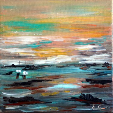 Painting titled "danse-sur-l-ocean-a…" by Eliette Gaurin, Original Artwork, Acrylic