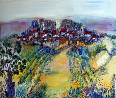 Painting titled "Le Piton" by Eliette Gaurin, Original Artwork, Oil