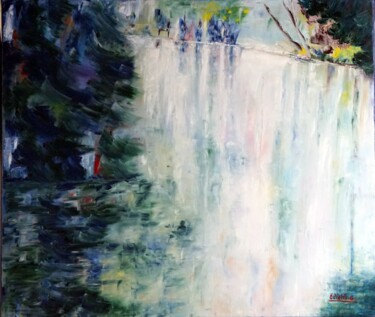 Painting titled "reflets-reflets-I-h…" by Eliette Gaurin, Original Artwork, Oil