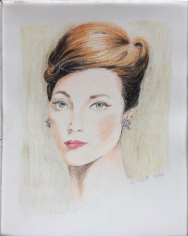 「portrait vintage」というタイトルの描画 Eliette Sagotによって, オリジナルのアートワーク, 鉛筆