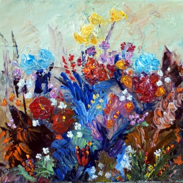 Composition d'un jardin Peinture intitulée "Composition d'un ja…" par Eliette Gaurin, Œuvre d'art originale, Huile