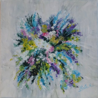 Douceur de fleurs Peinture intitulée "Douceur de fleurs" par Eliette Gaurin, Œuvre d'art originale, Acrylique