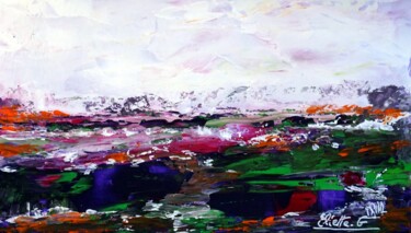 Estivale parme 1 Peinture intitulée "Estivale parme 1" par Eliette Gaurin, Œuvre d'art originale, Acrylique