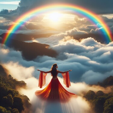Digital Arts titled "Rainbow" by Elif Çilek, Original Artwork, AI generated image