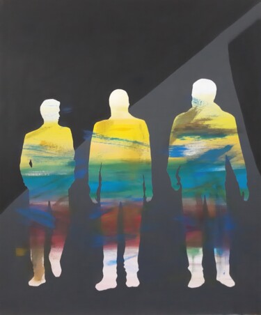 Peinture intitulée "Silhouettes" par Elif Yaman, Œuvre d'art originale, Acrylique Monté sur Châssis en bois