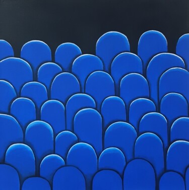 Peinture intitulée "Blue Layer" par Elif Yaman, Œuvre d'art originale, Acrylique Monté sur Châssis en bois