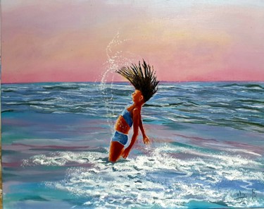 Картина под названием "A girl who leapt li…" - Eli Gross, Подлинное произведение искусства, Акрил