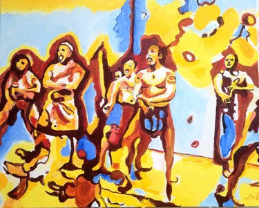 Pittura intitolato "Haka" da Eli Gross, Opera d'arte originale, Acrilico