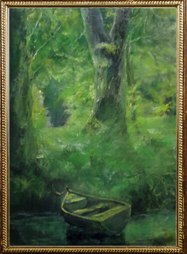 Картина под названием "лесной ручей/brook…" - Elijah Gleebin, Подлинное произведение искусства, Акрил Установлен на Другая ж…