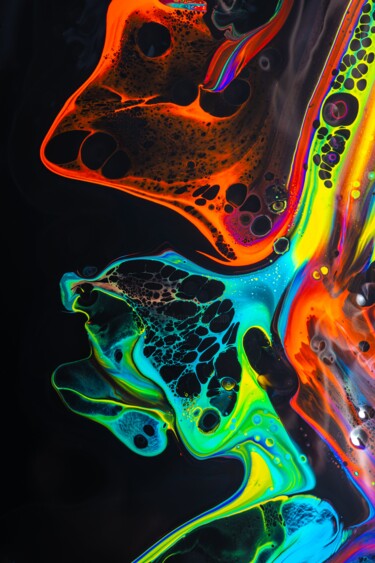 Картина под названием "Colorful Liquid" - Elijah Odinet, Подлинное произведение искусства, Акрил