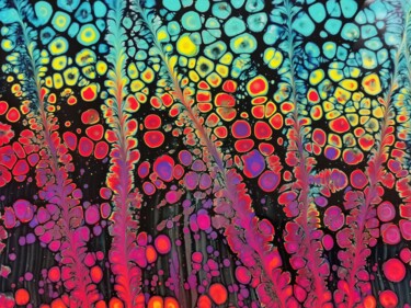 Картина под названием "Colorful Forest" - Elijah Odinet, Подлинное произведение искусства, Акрил