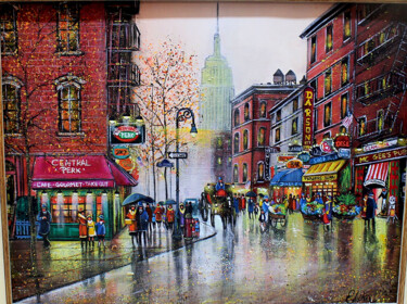 Painting titled "Greenwich Village -…" by Elika Dessapt, Original Artwork, Acrylic