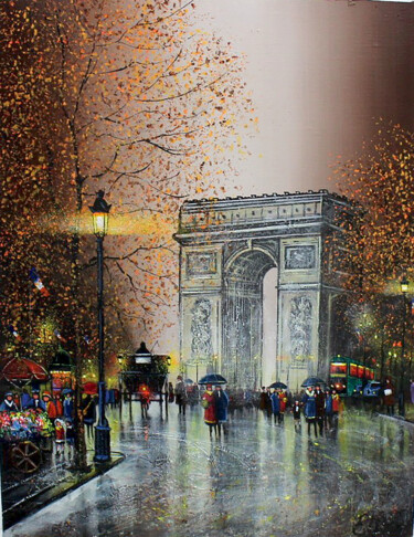 Malerei mit dem Titel "L'arc de Triomphe -…" von Elika Dessapt, Original-Kunstwerk, Acryl