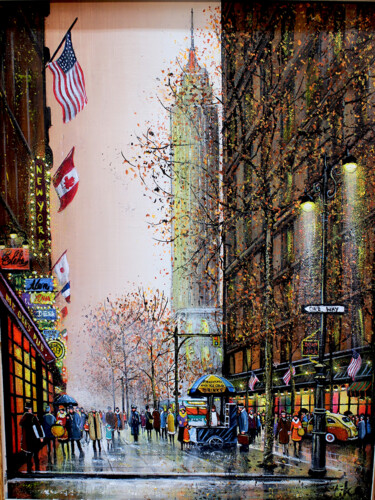 Painting titled "NEW YORK - 5th Aven…" by Elika Dessapt, Original Artwork, Acrylic Mounted on Wood Stretcher frame