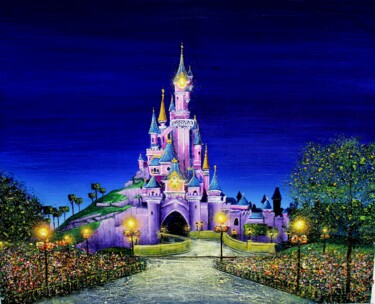 Schilderij getiteld "Disneyland Paris" door Elika Dessapt, Origineel Kunstwerk, Acryl