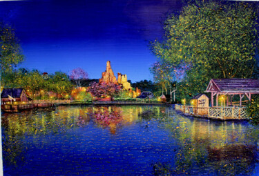 Painting titled "FrontierLand by nig…" by Elika Dessapt, Original Artwork, Acrylic